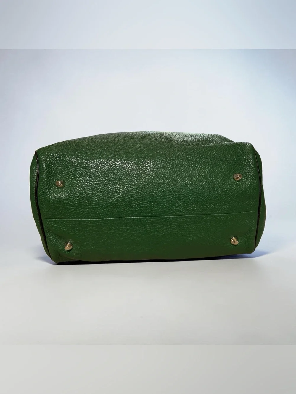 Pulicati Italian Vintage Pebbled Leather Satchel in Grass Green Excellent